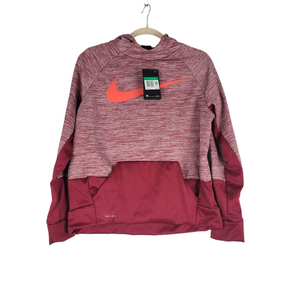 Nike Swoosh Dri Fit Hoodie Maroon Red Boy's size XL NWT $45